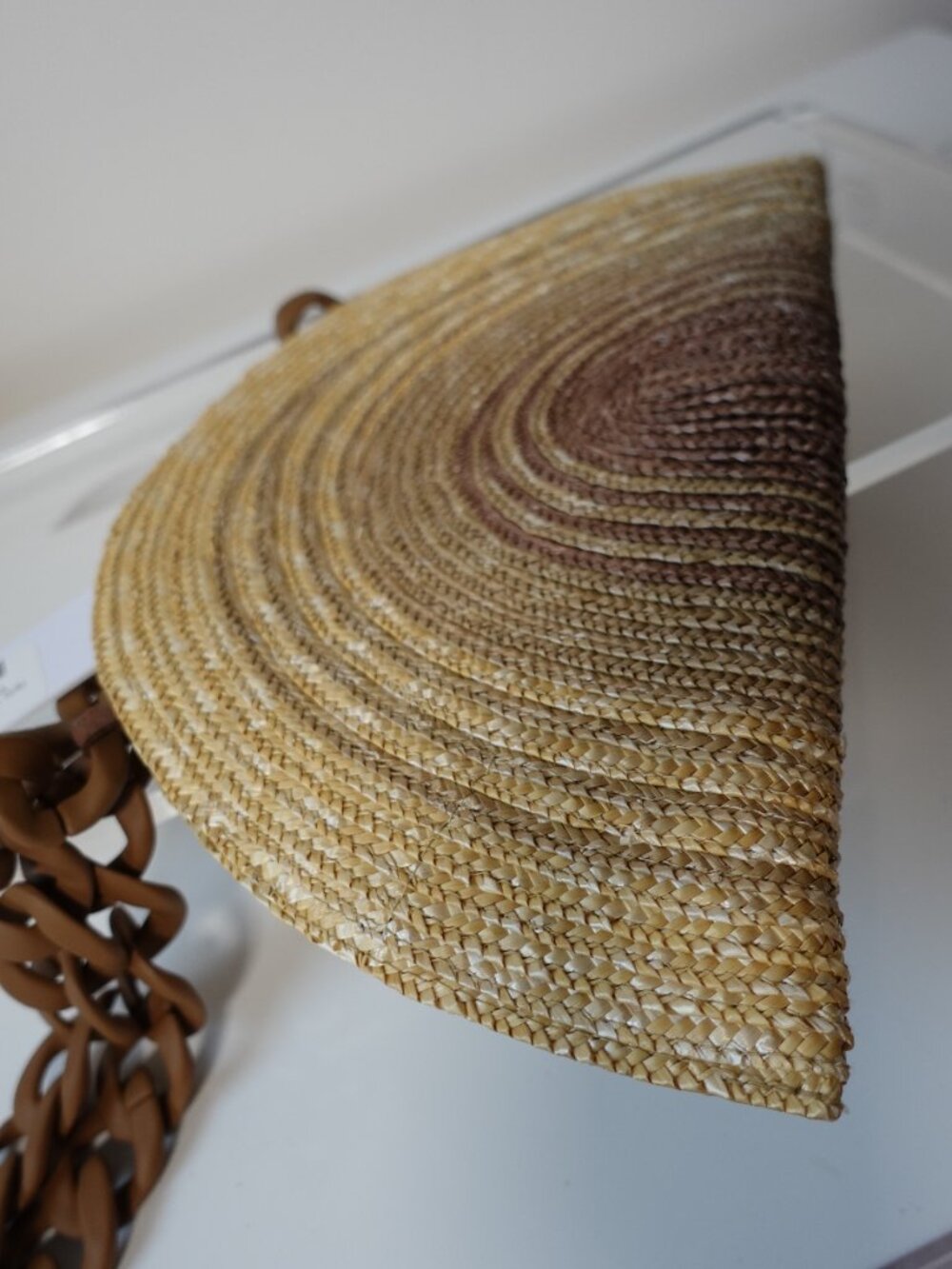 NWT Eugenia Kim Luna Ombre Straw Chain Clutch Bag - Picture 4 of 5